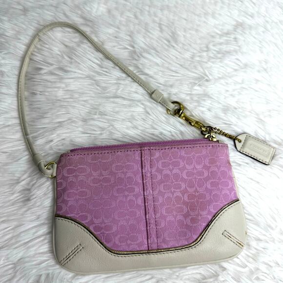 Vintage COACH y2k Small Signature Wristlet - Picture 1 of 10